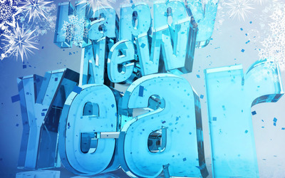Blue Happy New Year wallpaper