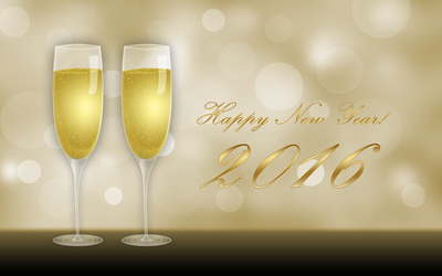 Champagne glasses on New Year's Eve wallpaper