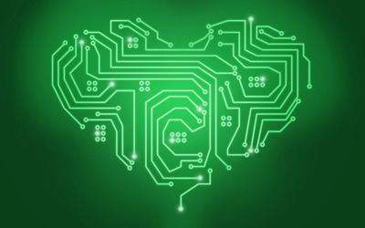 Circuit heart wallpaper