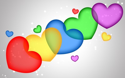 Colorful hearts wallpaper
