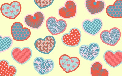 Patterned hearts wallpaper