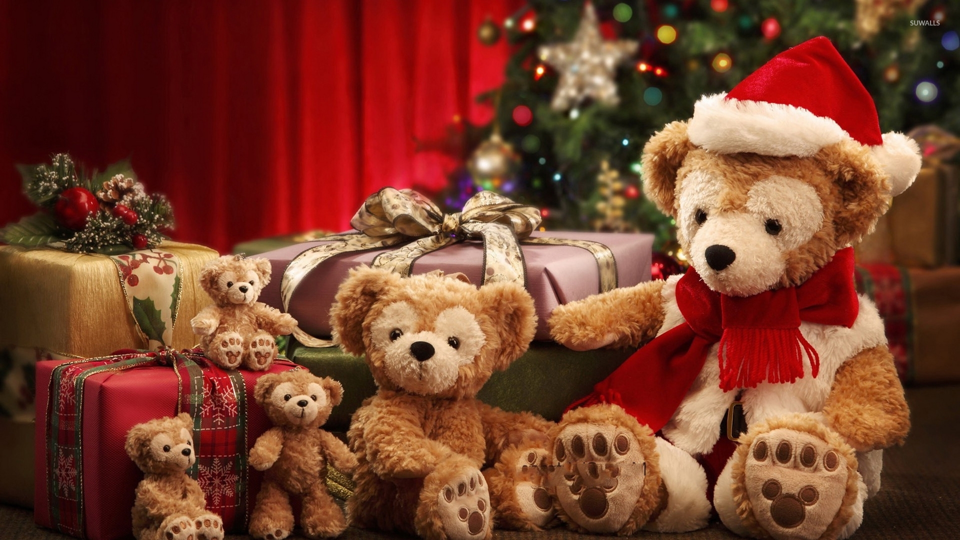 christmas teddy bear wallpaper