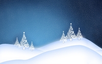 White glowing Christmas tree on the snowy hills wallpaper 1920x1080 jpg