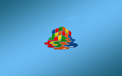 Melting Rubik's cube wallpaper