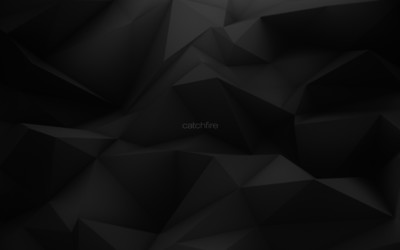 Catchfire on dark gray polygons Wallpaper