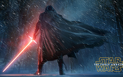 Kylo Ren in the snowy night - Star Wars: The Force Awakens wallpaper