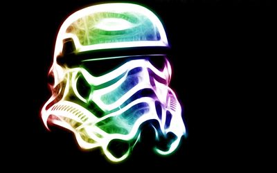 Neon Stormtrooper helmet - Star Wars Wallpaper