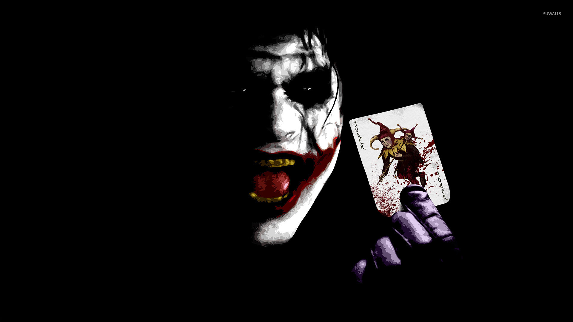 The Joker Holding A Card The Dark Knight Wallpaper Movie