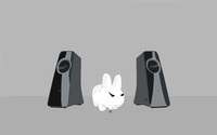 Angry bunny with speakers wallpaper 1920x1200 jpg