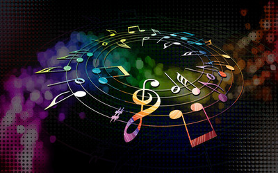 Colorful musical notes wallpaper