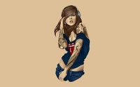 Tattooed girl with headphones wallpaper 2560x1600 jpg