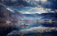 Amazing sky reflecting in the mountain lake wallpaper 2880x1800 jpg