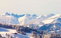 Amazing sunny day over the snowy mountains wallpaper 1920x1200 jpg