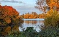Autumn nature by the calm river wallpaper 1920x1200 jpg