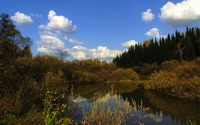 Autumn nature reflecting in the lake wallpaper 2880x1800 jpg