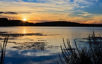 Beautiful peacefull sunset at the lake wallpaper 1920x1200 jpg