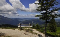 Bench on the edge of the mountain wallpaper 3840x2160 jpg