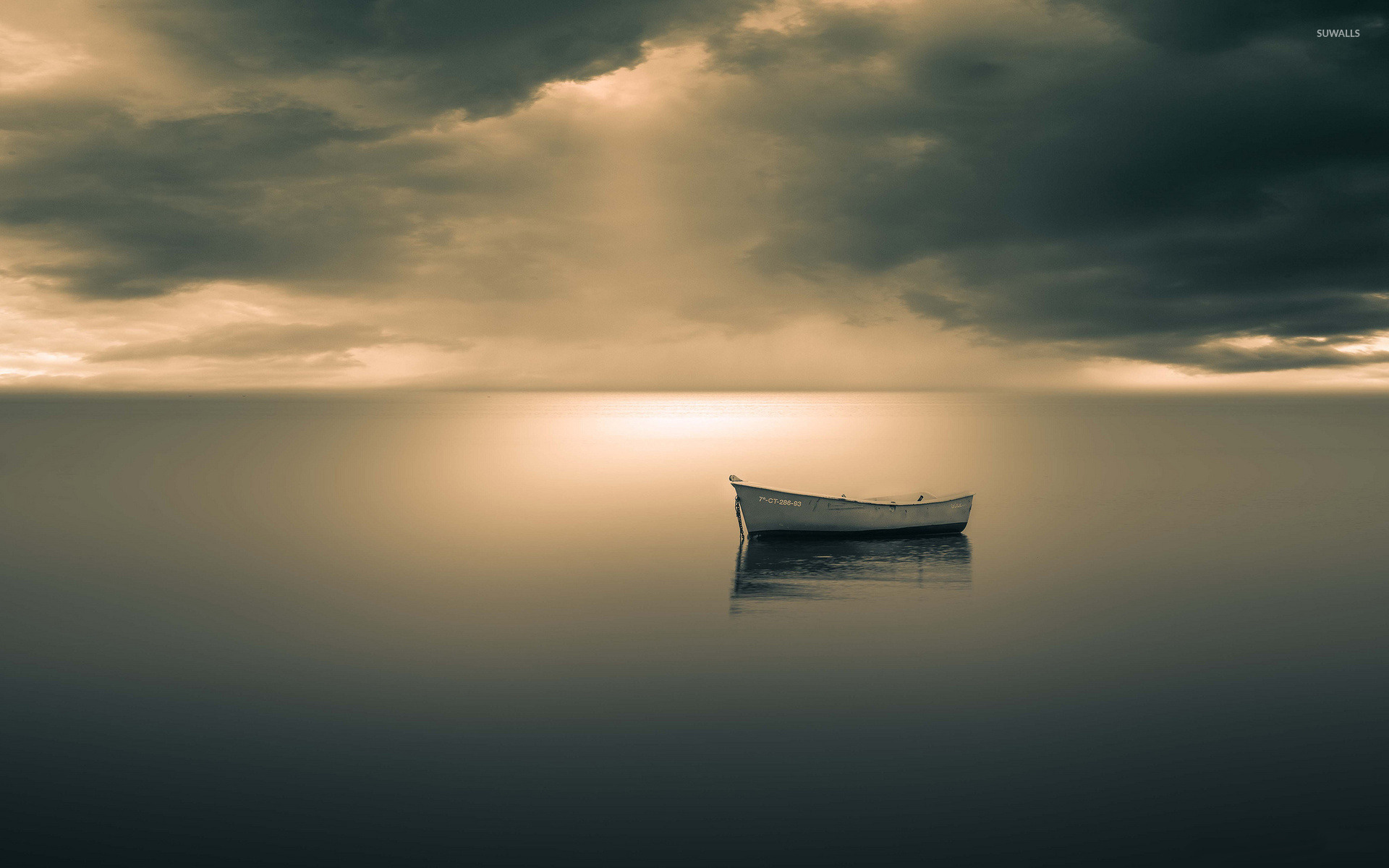 Boat On Peaceful Ocean Wallpaper Nature Wallpapers 47140