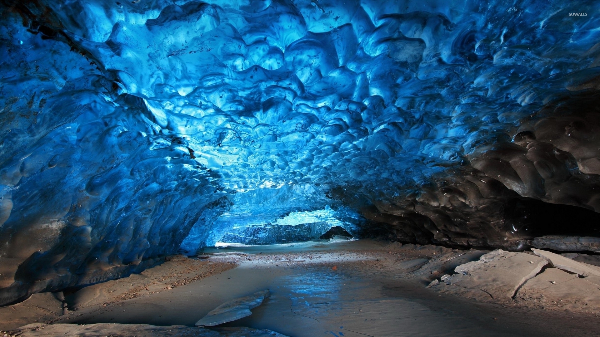 Cave Under Ice Wallpaper Nature Wallpapers