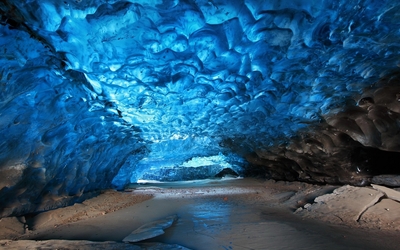 Cave under ice wallpaper