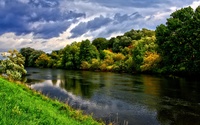 Forest on the river side wallpaper 2560x1600 jpg