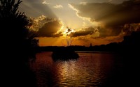 Golden sunset at the lake [2] wallpaper 2560x1600 jpg