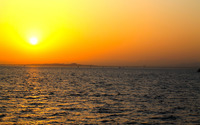 Golden sunset upon the ocean wallpaper 2560x1600 jpg