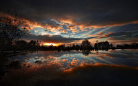 Lake reflecting the clouds wallpaper 2560x1440 jpg