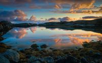 Lake reflecting the dusk sky, Norway wallpaper 2560x1600 jpg