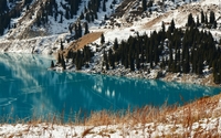 Late winter by the clear turquoise lake wallpaper 1920x1080 jpg