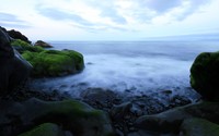 Mossy rocks on the beach [2] wallpaper 2560x1600 jpg