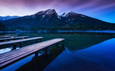 Purple dawn by the lake wallpaper