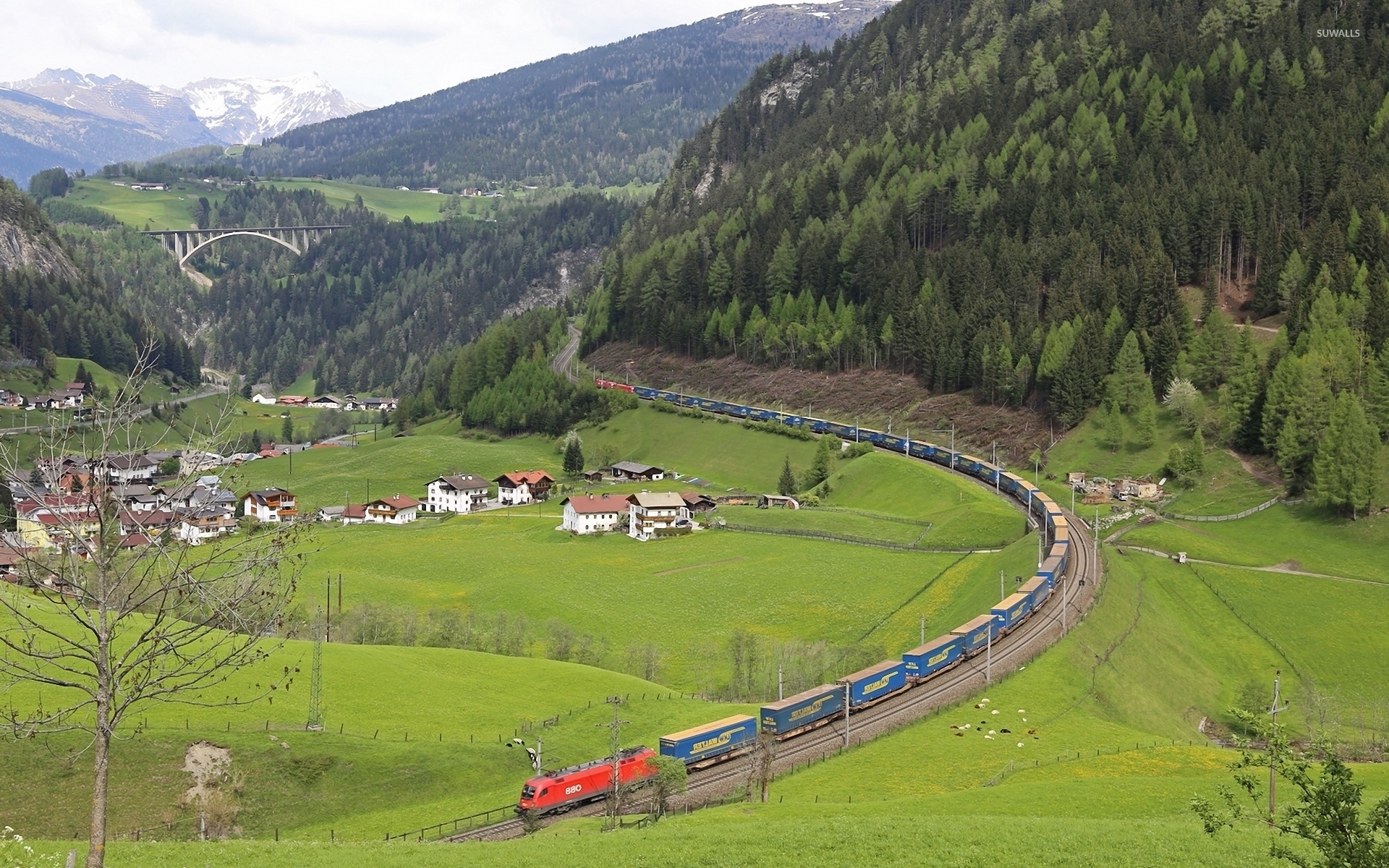 Midnight train, Train, antics train, bridge, Mountain, nature, fog, blue,  HD wallpaper | Peakpx