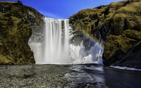 Rainbow at the end of the waterfall wallpaper 1920x1200 jpg