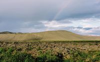 Rainbow ending behind the hill wallpaper 2880x1800 jpg