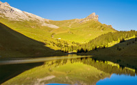 Valley reflected in the lake wallpaper 1920x1200 jpg