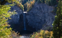 Waterfall from high rocky mountain wallpaper 1920x1200 jpg