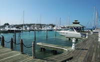 Boats in the harbor by the wooden pier wallpaper 1920x1200 jpg