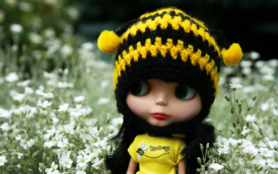 Doll among the wildflowers Wallpaper