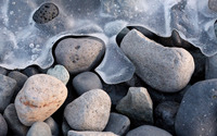 Frozen waves around the pebbles wallpaper 1920x1200 jpg