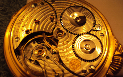 Gold watch mechanism wallpaper