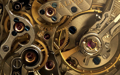 Golden watch gears wallpaper