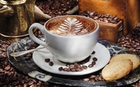 Latte Art on a morning coffee wallpaper 2560x1600 jpg