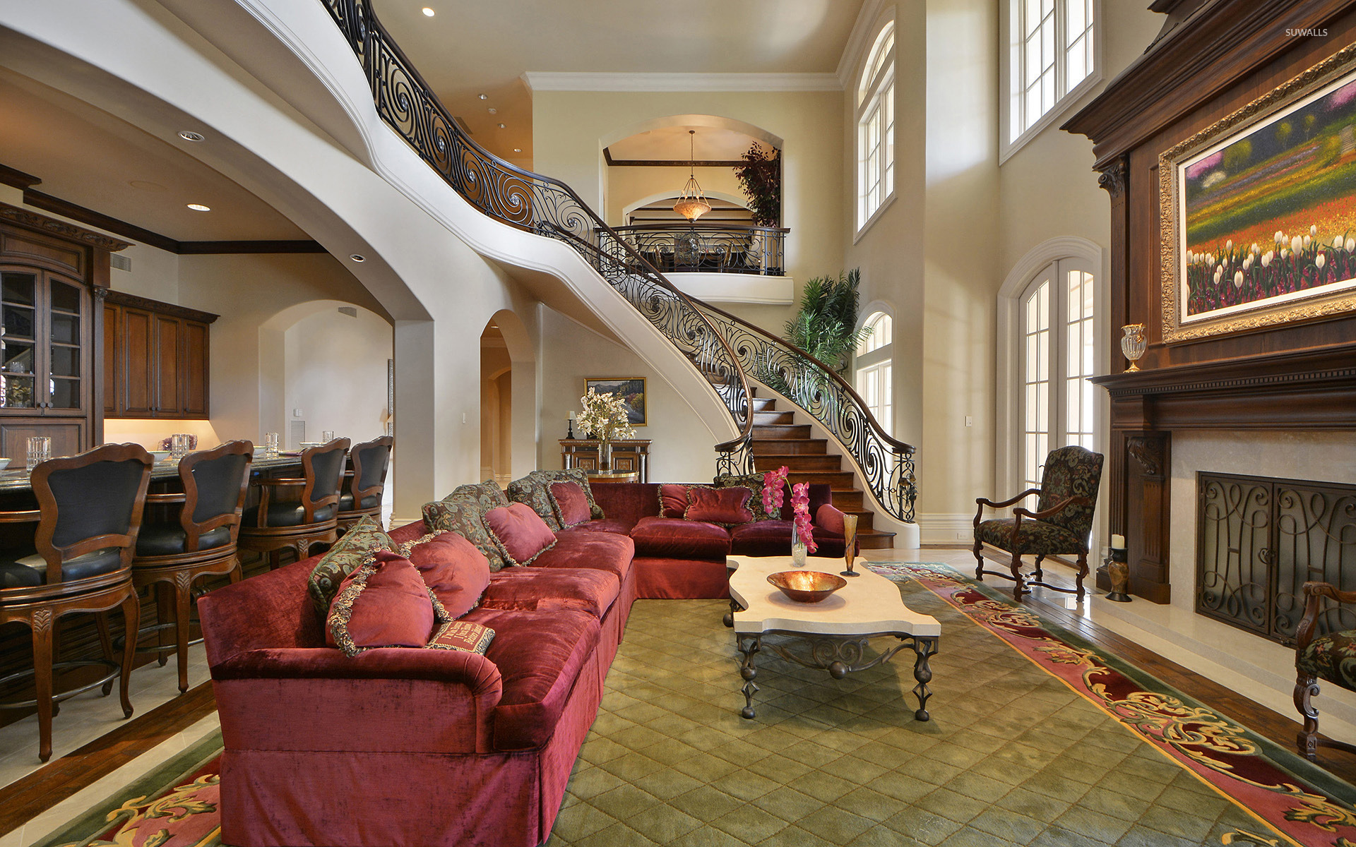 Living room in the mansion wallpaper - Photography ...