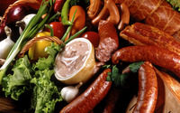 Meats and vegetables wallpaper 2560x1600 jpg