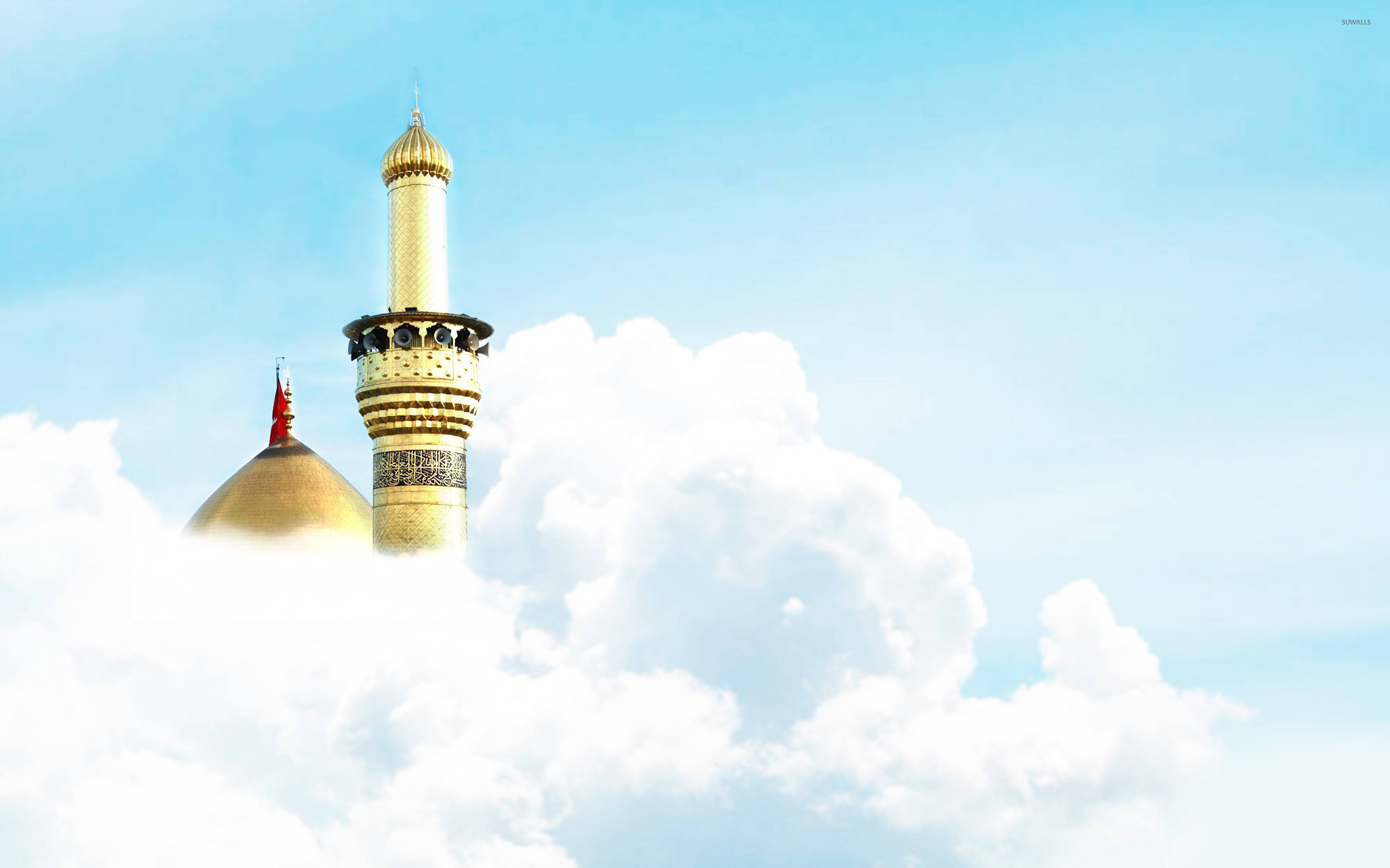 Mosque towers in the clouds wallpaper - Photography 