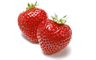 Perfect strawberries close-up wallpaper