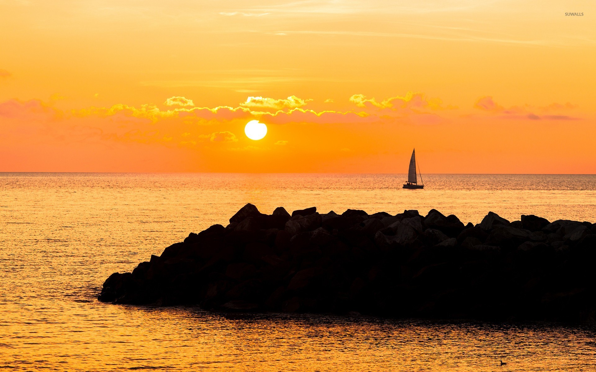 Sailboat in the sunset wallpaper - Photography wallpapers - #22034