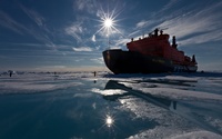 Ship on icy water wallpaper 2560x1600 jpg