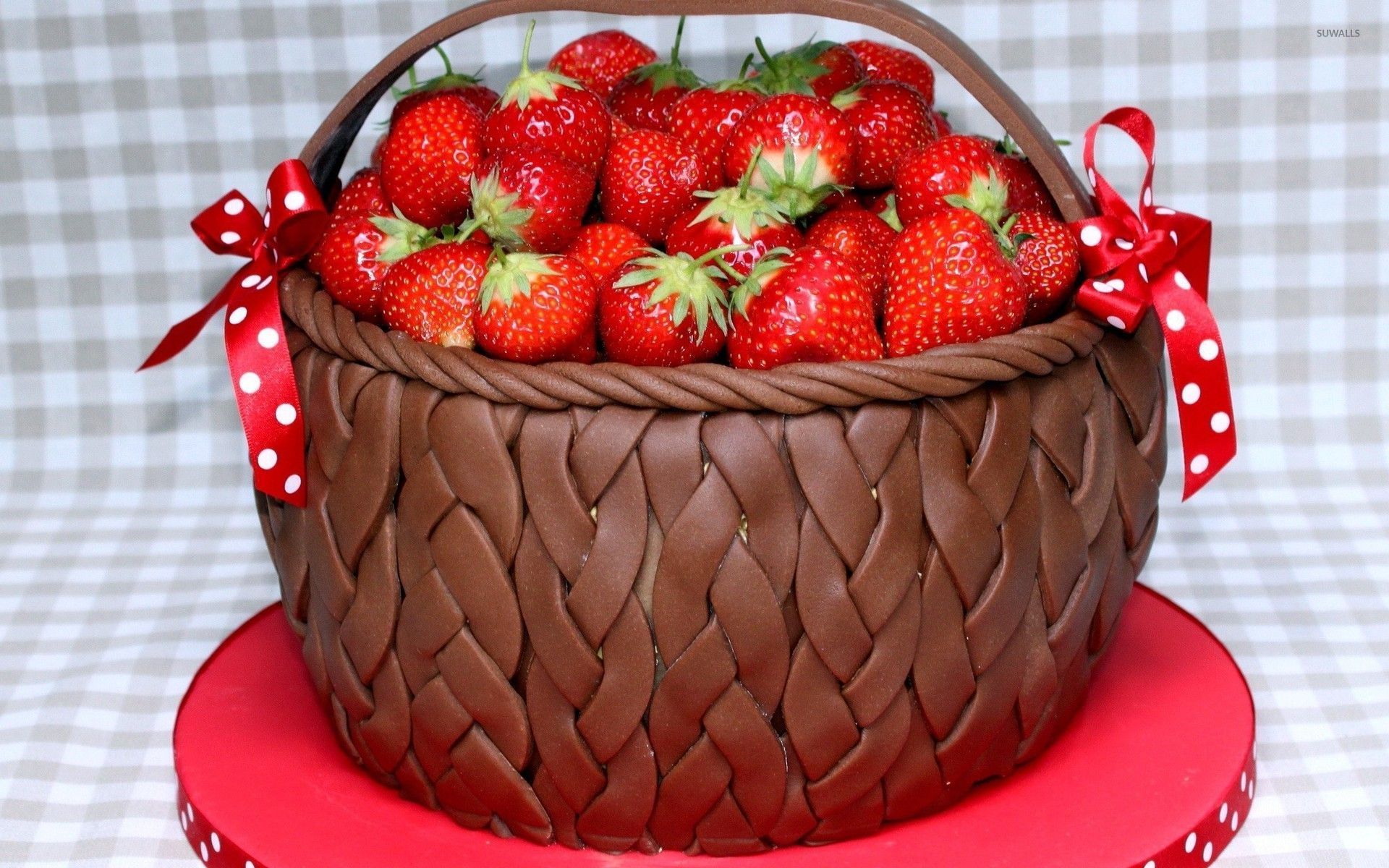Strawberries in a chocolate basket wallpaper - Photography wallpapers -  #33533